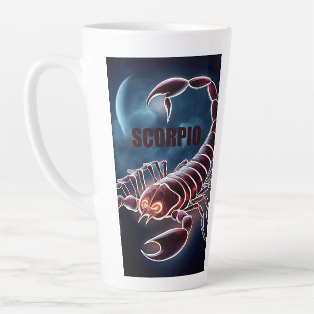Scorpio astrology sign latte mug (Left)