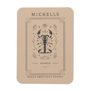 Scorpio Astrology Zodiac Sign Horoscope Tarot Card Magnet