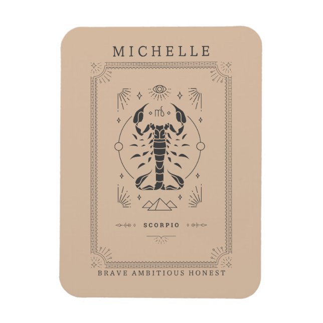 Scorpio Astrology Zodiac Sign Horoscope Tarot Card Magnet (Vertical)