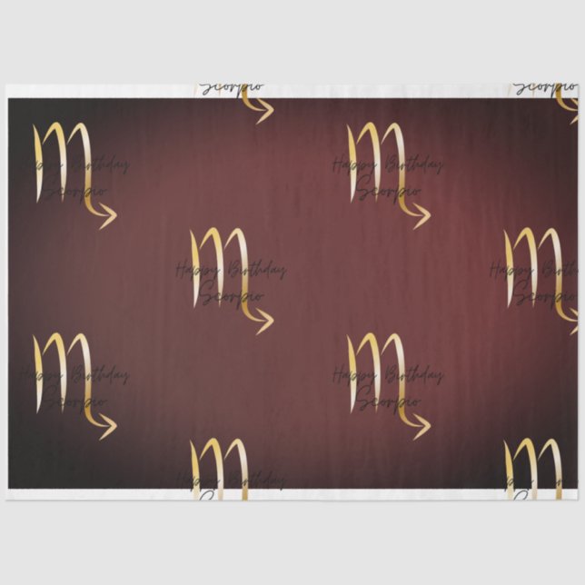 Scorpio Birthday Colour Wrap Tissue Paper (Front)