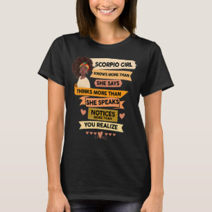Scorpio Birthday Women Horoscope Zodiac Born In Oc T-Shirt
