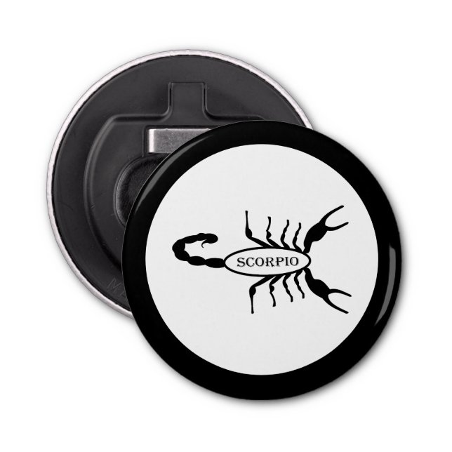 Scorpio Black Scorpion Star Sign Bottle Opener (Front)