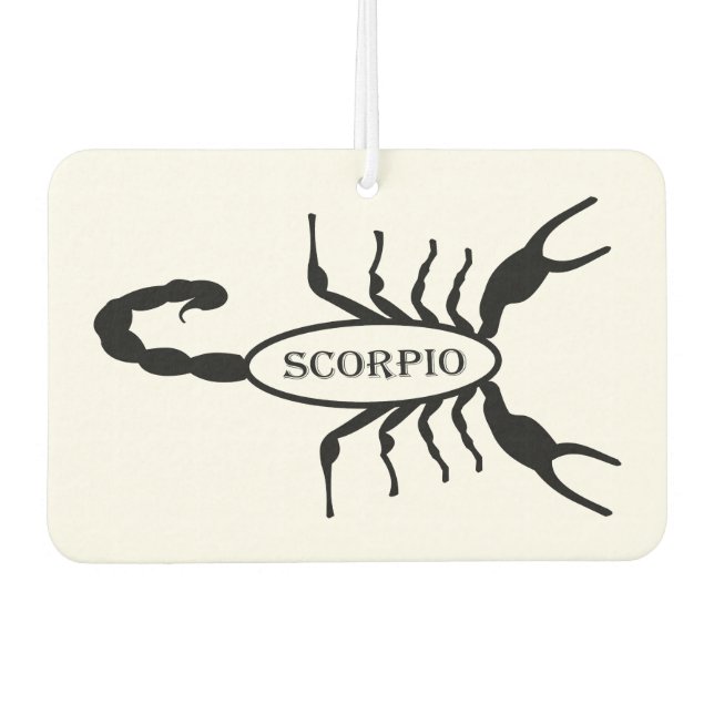 Scorpio Black Scorpion Star Sign Car Air Freshener (Front)
