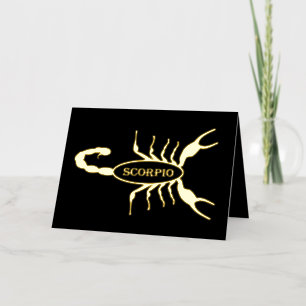 Scorpio Black Scorpion Star Sign Custom Birthday Foil Greeting Card
