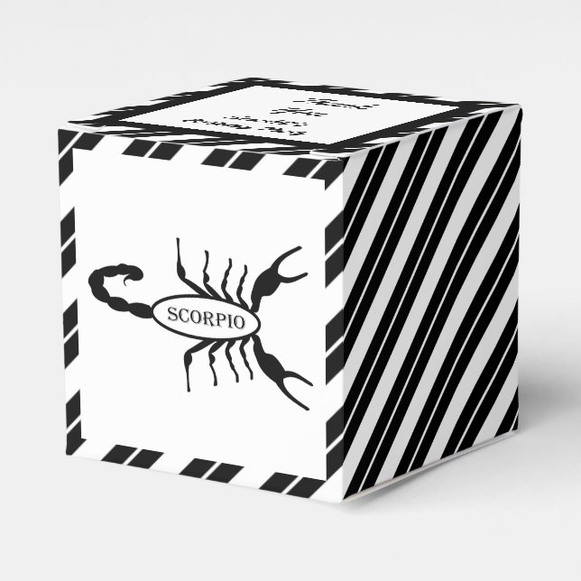 Scorpio Black Scorpion Star Sign Custom Favour Box (Front Side)