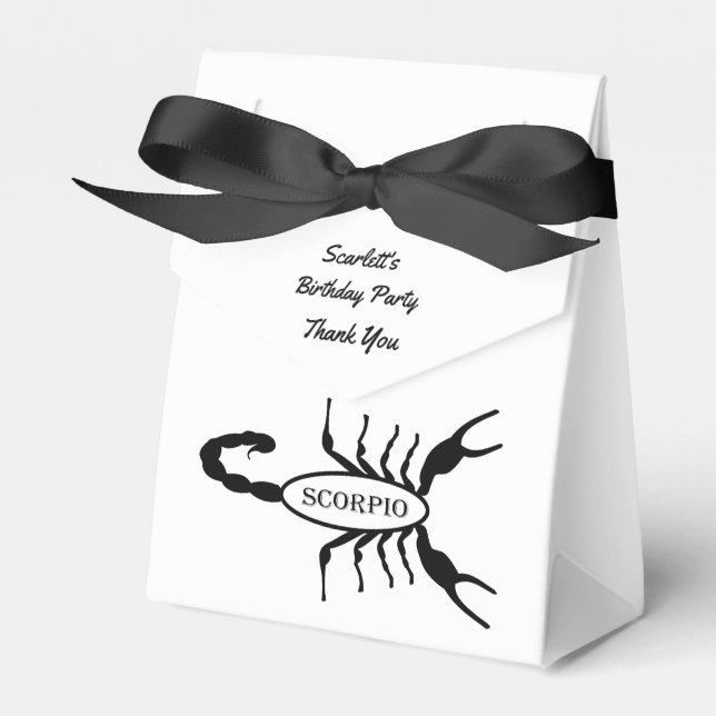 Scorpio Black Scorpion Star Sign Custom Favour Box (Front Side)