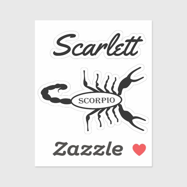 Scorpio Black Scorpion Star Sign Custom Name (Sheet)
