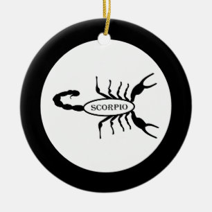 Scorpio Black Scorpion Star Sign Custom Name Ceramic Tree Decoration