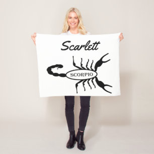 Scorpio Black Scorpion Star Sign Custom Name Fleece Blanket