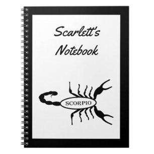 Scorpio Black Scorpion Star Sign Custom Notebook