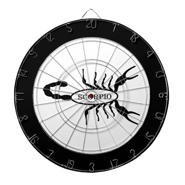 Scorpio Black Scorpion Star Sign Dartboard (Front)