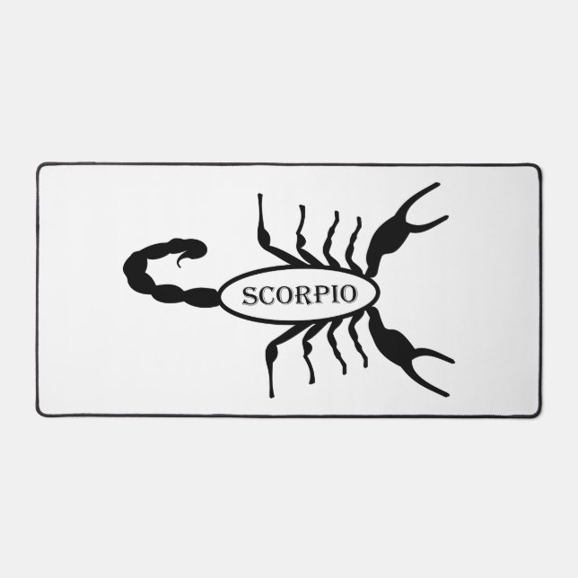 Scorpio Black Scorpion Star Sign Desk Mat (Front)