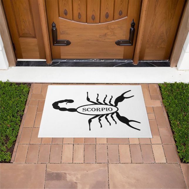 Scorpio Black Scorpion Star Sign Doormat (Outdoor)