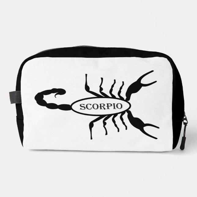 Scorpio Black Scorpion Star Sign Dopp Kit (Front)