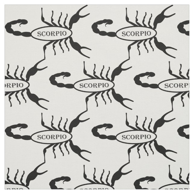 Scorpio Black Scorpion Star Sign Fabric (Swatch)