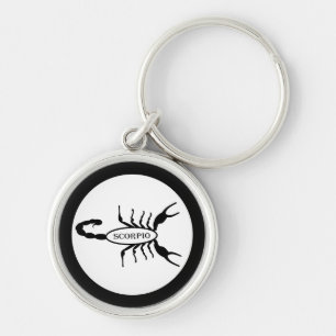 Scorpio Black Scorpion Star Sign Key Ring