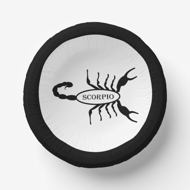 Scorpio Black Scorpion Star Sign Paper Plate (Front)
