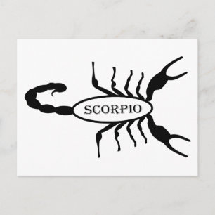 Scorpio Black Scorpion Star Sign Postcard