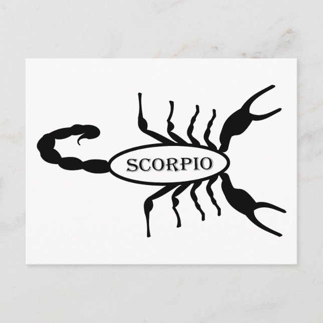 Scorpio Black Scorpion Star Sign Postcard (Front)