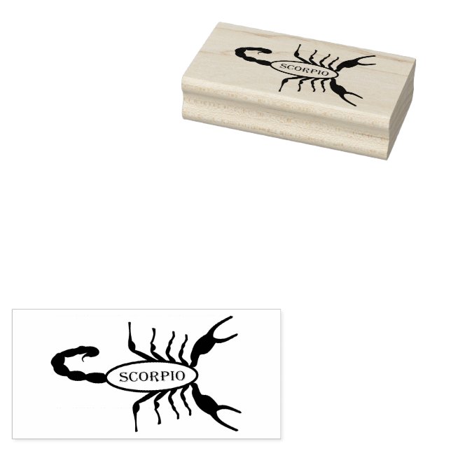 Scorpio Black Scorpion Star Sign Rubber Stamp (Stamped)