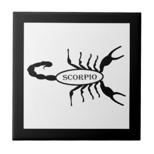 Scorpio Black Scorpion Star Sign Tile