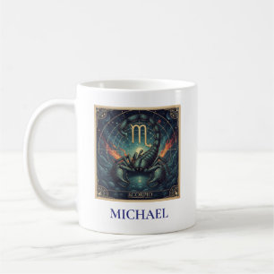 Scorpio Blue Celestial Zodiac Coffee Mug