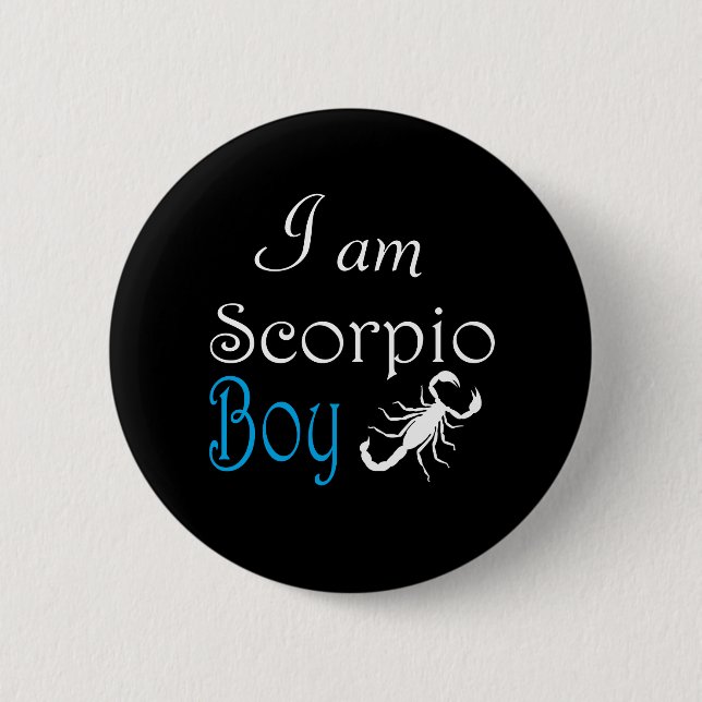 Scorpio boy 6 cm round badge (Front)