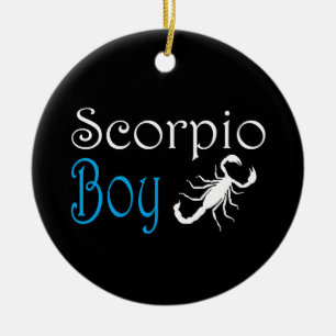 Scorpio boy ceramic tree decoration