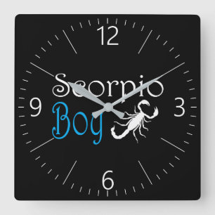 Scorpio boy square wall clock