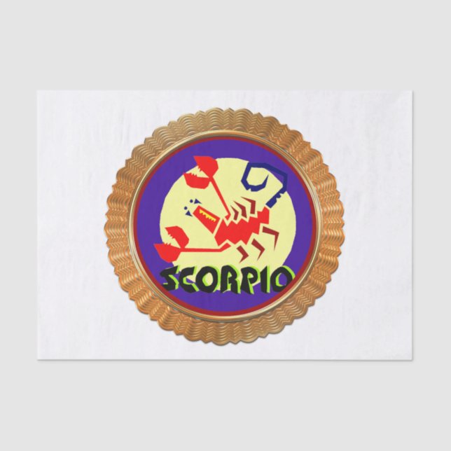 Scorpio Cartoon Zodiac Astrology design Tissue Paper (Front)