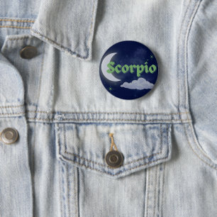 Scorpio Celestial Aesthetic Moon Cloud Stars Art 6 Cm Round Badge