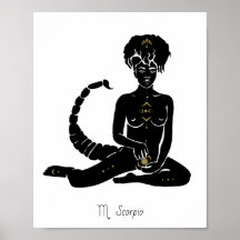 Scorpio Celestial Goddess Seated Scorpion Tail Art