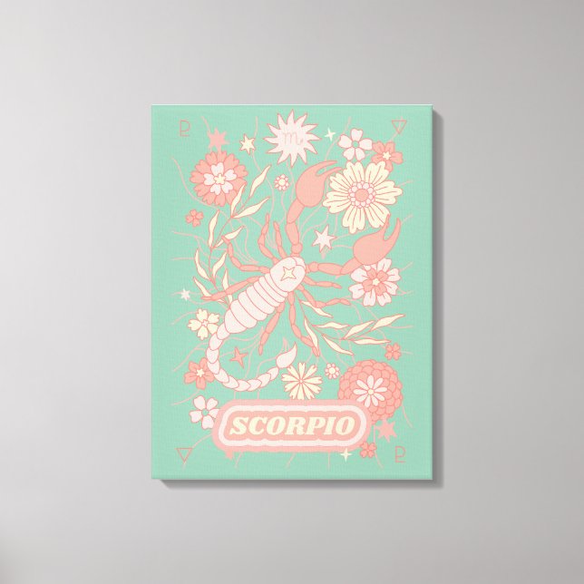 Scorpio Celestial Zodiac Pastel Dreams Wall Arts Canvas Print (Front)