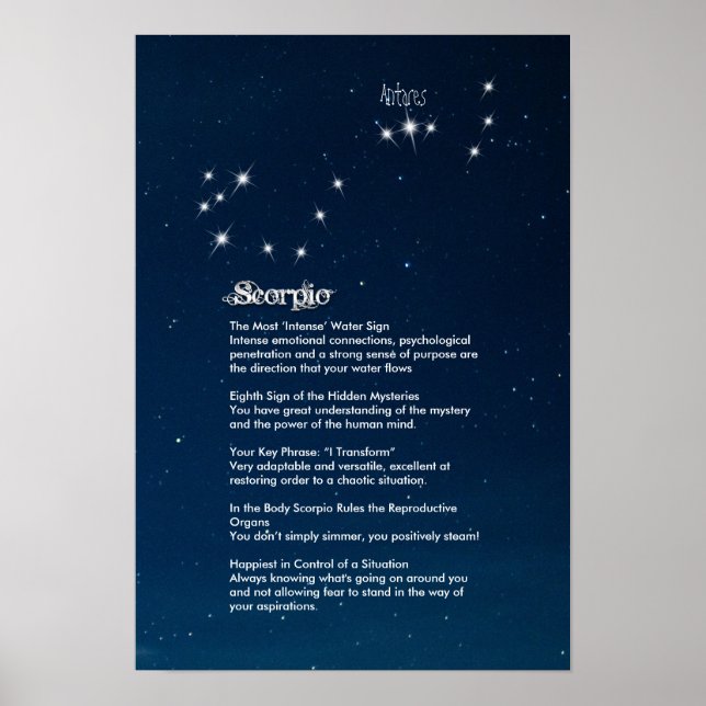 Scorpio Characteristics Poster (Front)