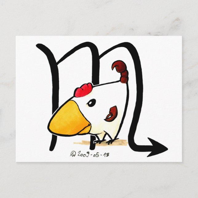 Scorpio Chicken Postcard (Front)