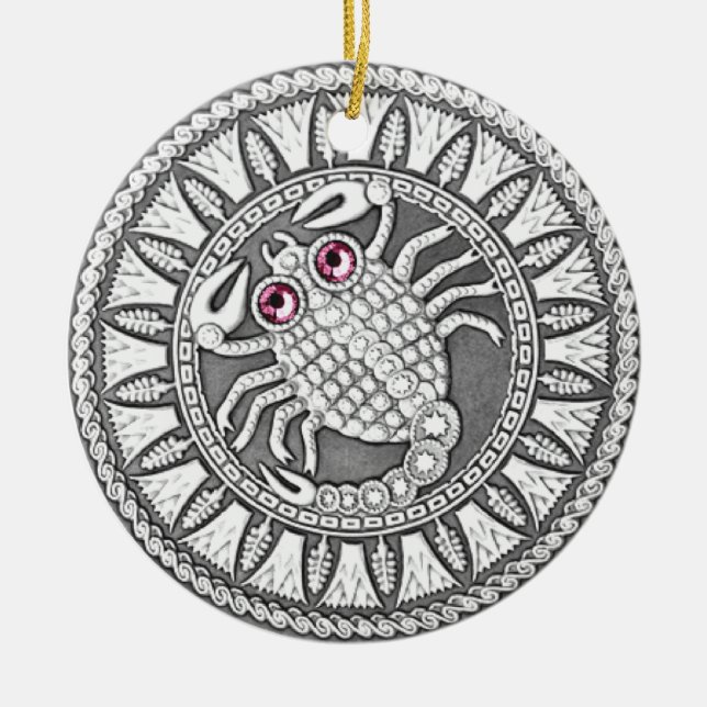 Scorpio Coin ceramic ornament (Front)