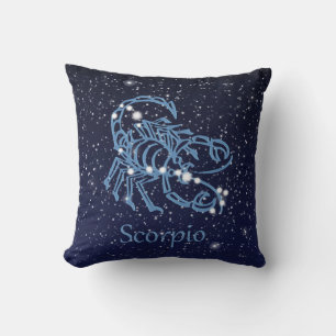 Scorpio Constellation and Zodiac Sign with Stars Cushion