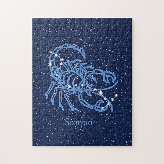 Scorpio Constellation and Zodiac Sign with Stars Jigsaw Puzzle (Vertical)