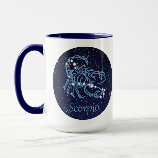 Scorpio Constellation and Zodiac Sign with Stars Mug (Left)