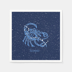 Scorpio Constellation and Zodiac Sign with Stars Napkin