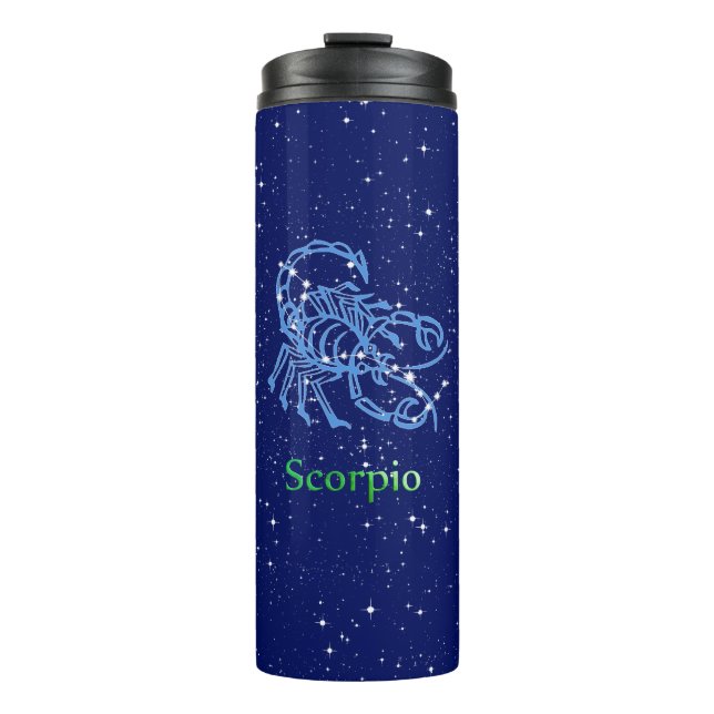 Scorpio Constellation and Zodiac Sign with Stars Thermal Tumbler (Front)