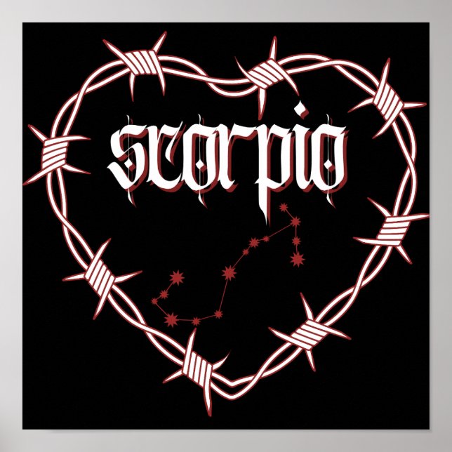 Scorpio Constellation Gothic Dark Celestial Art Poster (Front)