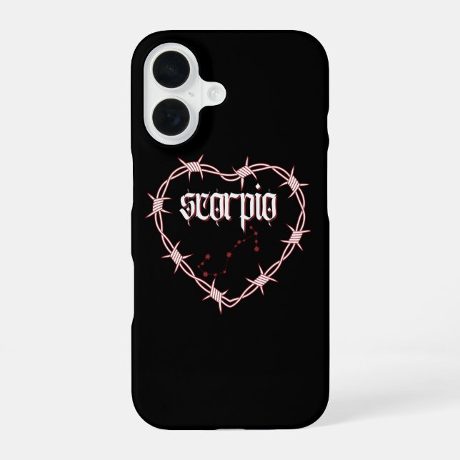 Scorpio Constellation Gothic Dark Edgy Birthday iPhone 16 Case (Back)