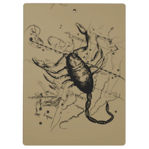 Scorpio Constellation Hevelius 1690 Decor Clipboard