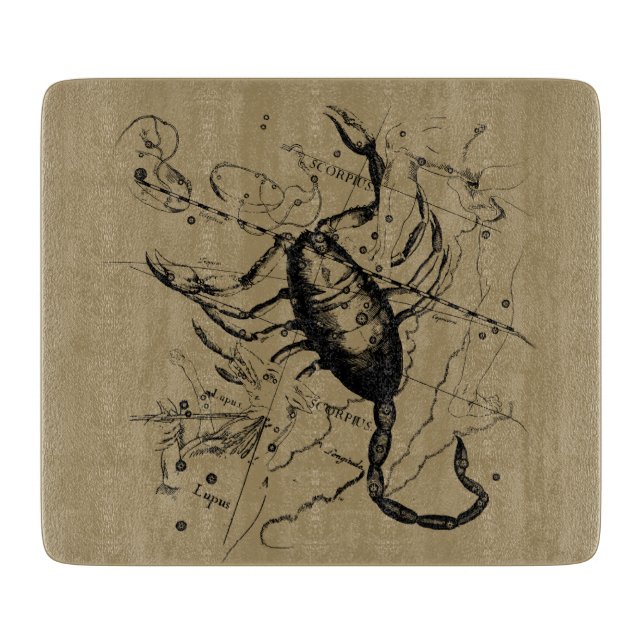 Scorpio Constellation Hevelius 1690 Engraving Cutting Board (Front)