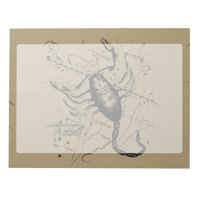 Scorpio Constellation Hevelius 1690 Engraving Notepad (Front)
