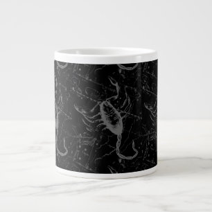Scorpio Constellation Hevelius 1690 Vintage Black Large Coffee Mug