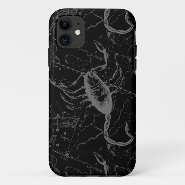 Scorpio Constellation Hevelius circa 1690 on Black Case-Mate iPhone Case (Back)