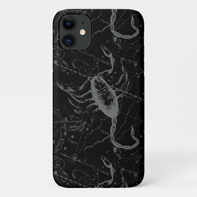 Scorpio Constellation Hevelius circa 1690 on Black Case-Mate iPhone Case (Back)