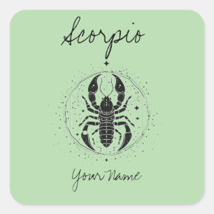 Scorpio Constellation Line Art Square Sticker